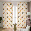 Watercolor Rooster Pattern Print Dimout Pencil Pleat Curtains