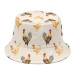 Watercolor Rooster Pattern Print Bucket Hat