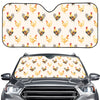 Watercolor Rooster Pattern Print Car Windshield Sun Shade