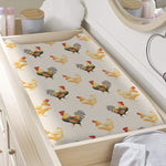 Watercolor Rooster Pattern Print Changing Pad Cover