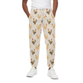 Watercolor Rooster Pattern Print Cotton Sweatpants