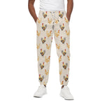 Watercolor Rooster Pattern Print Cotton Pants