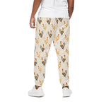 Watercolor Rooster Pattern Print Cotton Pants