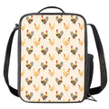 Watercolor Rooster Pattern Print Crossbody Lunch Bag