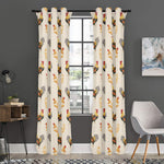 Watercolor Rooster Pattern Print Curtain