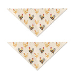 Watercolor Rooster Pattern Print Dog Bandana