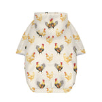 Watercolor Rooster Pattern Print Dog Zip Up Hoodie