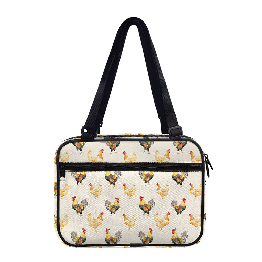 Watercolor Rooster Pattern Print Double Strap Bible Bag