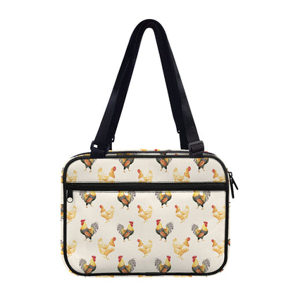 Watercolor Rooster Pattern Print Double Strap Bible Bag