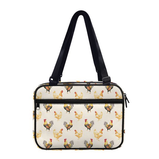 Watercolor Rooster Pattern Print Double Strap Bible Bag