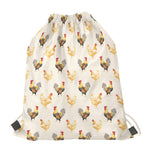 Watercolor Rooster Pattern Print Drawstring Bag