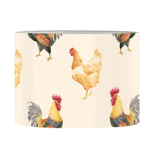 Watercolor Rooster Pattern Print Drum Lamp Shade