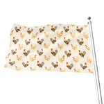 Watercolor Rooster Pattern Print Flag