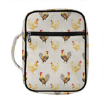 Watercolor Rooster Pattern Print Front Pocket Bible Bag