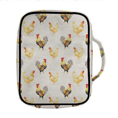 Watercolor Rooster Pattern Print Front Pocket Bible Bag
