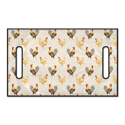 Watercolor Rooster Pattern Print Golf Cart Seat Cover