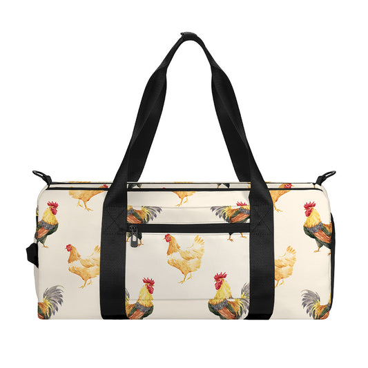 Watercolor Rooster Pattern Print Gym Bag