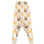 Watercolor Rooster Pattern Print Hammer Pants