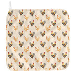 Watercolor Rooster Pattern Print Hand Towel