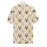 Watercolor Rooster Pattern Print Hawaiian Shirt