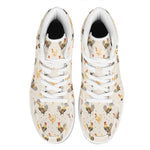 Watercolor Rooster Pattern Print High Top Leather Sneakers