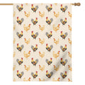 Watercolor Rooster Pattern Print House Flag