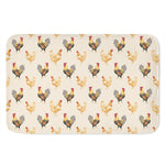 Watercolor Rooster Pattern Print Indoor Door Mat