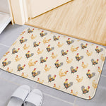 Watercolor Rooster Pattern Print Indoor Door Mat