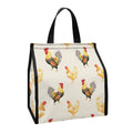 Watercolor Rooster Pattern Print Insulated Lunch Tote