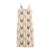 Watercolor Rooster Pattern Print Jersey Midi Cami Dress