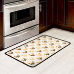 Watercolor Rooster Pattern Print Kitchen Mat
