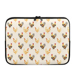 Watercolor Rooster Pattern Print Laptop Sleeve