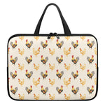 Watercolor Rooster Pattern Print Laptop Sleeve With Handle