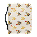 Watercolor Rooster Pattern Print Leather Bible Cover