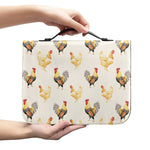 Watercolor Rooster Pattern Print Leather Bible Cover
