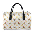 Watercolor Rooster Pattern Print Leather Duffel Bag