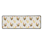 Watercolor Rooster Pattern Print Long Kitchen Mat