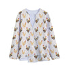 Watercolor Rooster Pattern Print Long Sleeve Short Coat