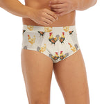 Watercolor Rooster Pattern Print Men's Briefs