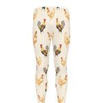 Watercolor Rooster Pattern Print Men's leggings