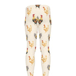 Watercolor Rooster Pattern Print Men's leggings