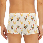 Watercolor Rooster Pattern Print Men's Short Boxer Briefs