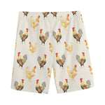 Watercolor Rooster Pattern Print Men's Sports Shorts