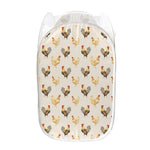 Watercolor Rooster Pattern Print Mesh Laundry Hamper
