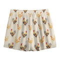 Watercolor Rooster Pattern Print Mesh Shorts