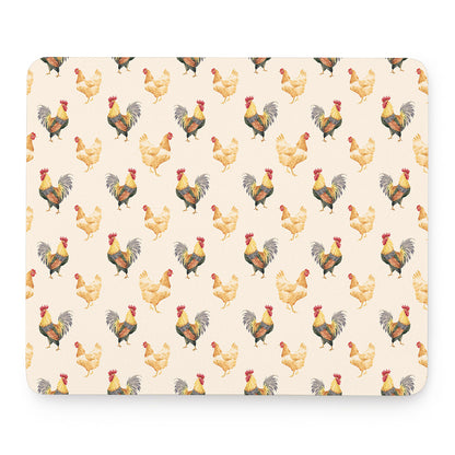 Watercolor Rooster Pattern Print Mouse Pad