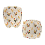 Watercolor Rooster Pattern Print Office Chair Cover