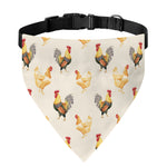 Watercolor Rooster Pattern Print Over The Collar Dog Bandana