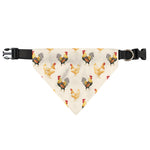 Watercolor Rooster Pattern Print Over The Collar Dog Bandana