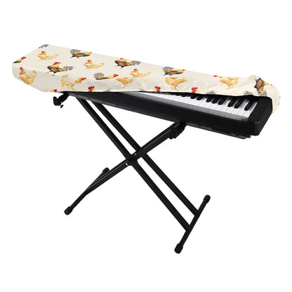 Watercolor Rooster Pattern Print Piano Keyboard Cover